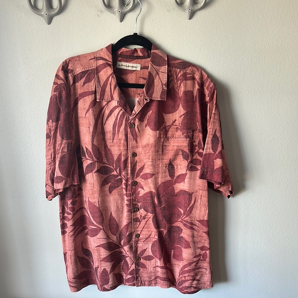 Tommy Bahama Burgundy Leaf Print Shirt